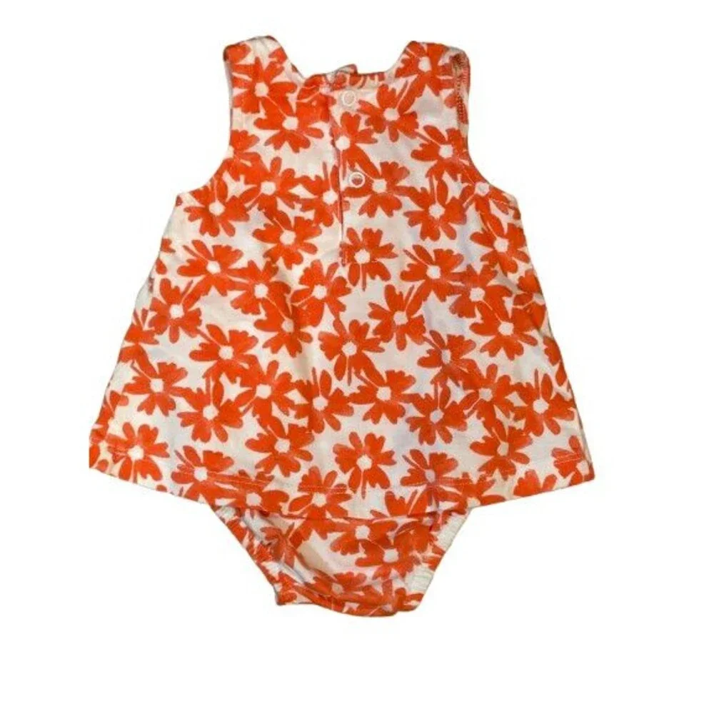 Baby Girl's 0-3 Month Sleeveless Bodysuit Dress Carter's Cotton
